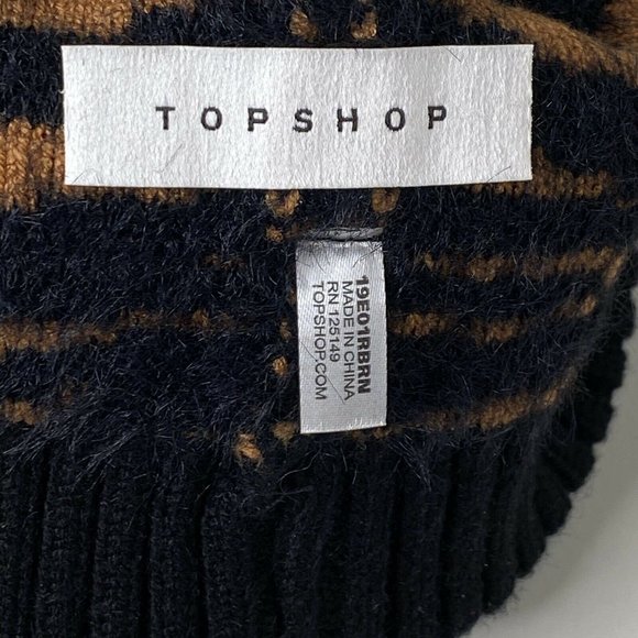 🔺SOLD🔺Topshop Fuzzy Tiger Striped Ri Cuff Beanie - Picture 4 of 4